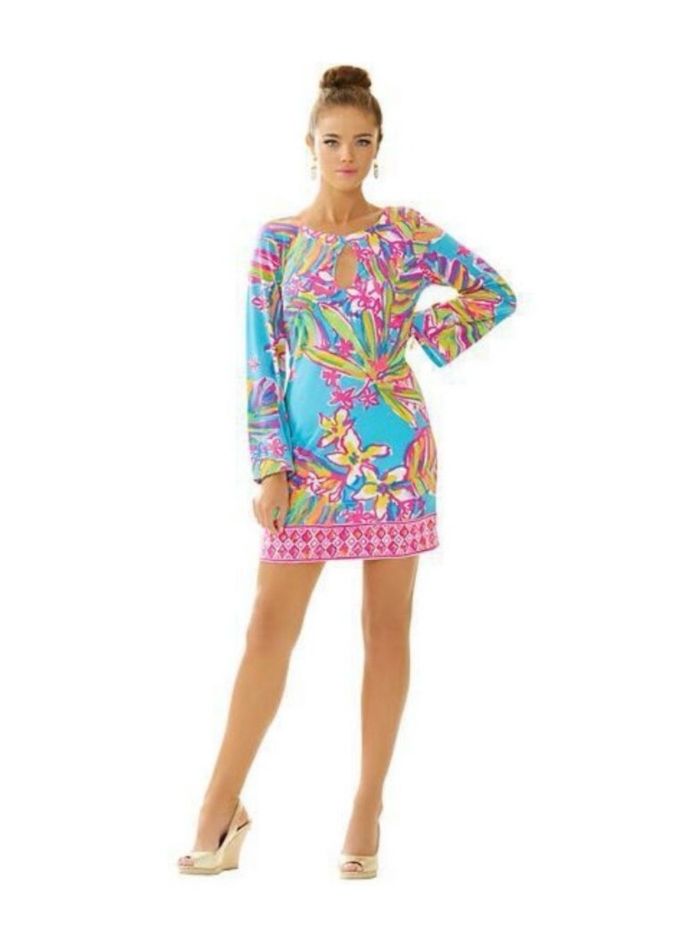 Lilly Pulitzer Fairfield Tunic Dress - Turquoise, Pink, Yellow